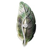 Sterling Silver Mother of Pearl CZ Leaf Pin