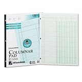 Wilson Jones G7204A - Accounting Pad, Four Eight-Unit Columns, Two-sided, Letter, 50-Sheet Pad-WLJG7204A