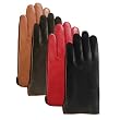 Luxury Lane Women's Cashmere Lined Lambskin Leather Gloves with Contrast Piping in Black, Chocolate, Tobacco, or Red