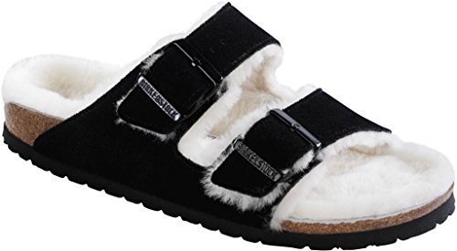 Birkenstock Sandals ''Arizona Fur'' from Leather/Fur in Black with a regular insole