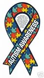 New Autism Blue 8" Puzzle Ribbon Car Magnet