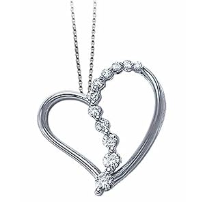 Floating Heart Diamond Pendant Necklace