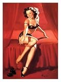 Retro Glamour Prints: Pin-up Girl Calendar Art 1950s - Art Print - 30 x 40 cm