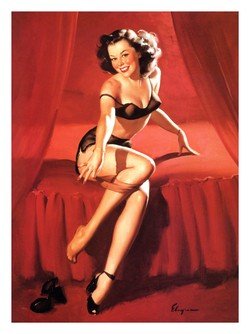 Retro Glamour Prints: Pin-up Girl Calendar Art 1950s - Art Print - 30 x 40 cm