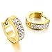 Men's Stainless Steel Stud Hoop huggie Earrings CZ Silver Gold Charm Elegant