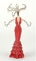 Juliana Jewellery Mannequin - Long Red Dress with Frills 56880