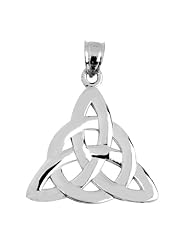 10k White Gold Celtic Trinity Pendant
