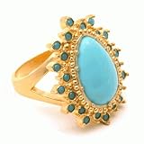 Turquoise Tassel Ring (XL)||AFTLE