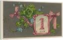 Box Canvas Print of NEW YEAR CARD 1909 from Mary Evans