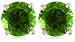 14k Choice of White or Yellow Gold 5mm Chrome Diopside Round Stud Earrings