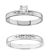 14K White Gold Diamond Wedding Set - 0.45 Ct.