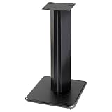 Plateau W-23 W Series 23 Speaker Stand (Pair), Black, Heavy gauge steel top, Available in a membrane-pressed embossed Black woodgrain finish, Durability and versatility, Wire management, Isolation Pads, Ajustable Spikes, Adjustable Leveling Feet