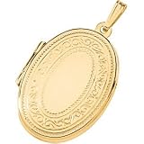 14K Yellow Gold Oval Shaped Locket