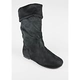 Slouchy Suede Cuff Boot 6.5 BLACK