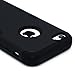 iPhone 5C Case, MagicMobile Hybrid Impact Shockproof Cover Hard Armor Shell and Soft Silicone Skin Layer [ Black - Black ] with Free Screen Protector / Film and Pen Stylus