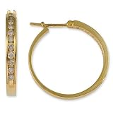 Search : 10K Yellow Gold 0.52 ct Diamond Circle Hoop Earrings