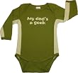 Urban Smalls My Dad's A Geek with Side Striper Long Sleeve Bootysuit