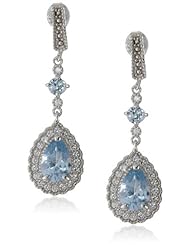 Sterling Silver and Created White Sapphire Earrings