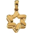 14K Yellow Gold Star of David Pendant - 23.00x17.50mm