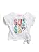 GUESS Kids Girls Oversized Tie Front Logo Tee, WHITE (6X)