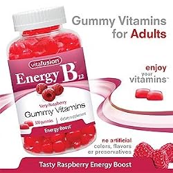 vitafusion Energy B12 Adult Gummy Vitamin, Very Raspberry - 300 Gummies each (Pack of 2)