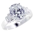 Size 7 Oval Cz Gift Sterling Silver Jewelry Ring Fashion
