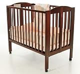 Dream On Me 2 in 1 Portable Folding Stationary Side Crib, Cherry