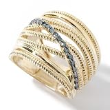 Sterling Silver / 18K Vermeil Blue or Chocolate Diamond Ring