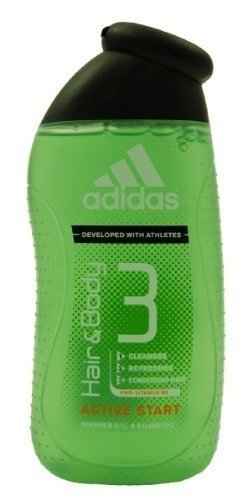Adidas Hair & Body 3 Body Wash & Shampoo, Active Start, 13.5 Oz (Pack of 3)