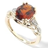 14K Gold Fire Citrine & Diamond Ring