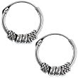 12mm Bali Hoop Earrings Sterling Silver