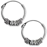 12mm Bali Hoop Earrings Sterling Silver