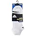 adidas Men's Cushioned No Show Socks (3-Pair), White/ Black/ Granite/ Light Onix, Large