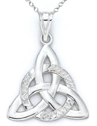 14kt White Gold Celtic Pendant - Chain Included