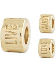 Sterling Silver Gold-plated Reflections Live Laugh Love Spacer Bead