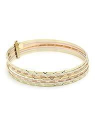 14K Tri-Color Gold 11mm Semanarios Set Of Seven 2.5 Diameter Bangle Bracelets