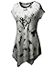 Thanth Womens Comfy Tie Dyed Loose Tunic Top With Various Hem A_WHITE XX-Large