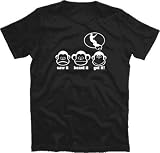 DIE DREI AFFEN - SAW IT - HEARD IT - GOT IT! - KITE SURFER SURFEN T-Shirt Schwarz L