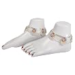 Indian Jewelry From India Silver Ankle Bracelet Anklet Pair 9.5 Inches (sanklt127)