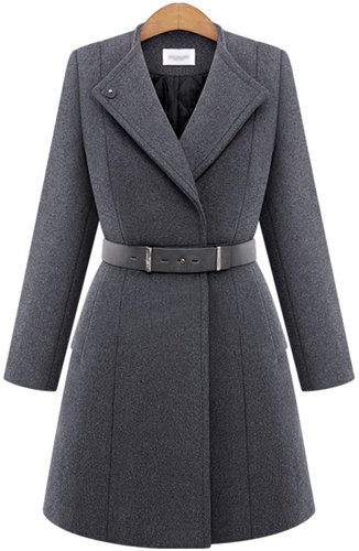 (イイネショップ) eeNeshop ベルト付き ウール チェスター コート