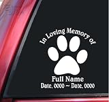 Personalized In Loving Memory Vinyl Decal Sticker - Paw Print