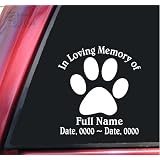 Personalized In Loving Memory Vinyl Decal Sticker - Paw Print