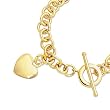14K Yellow Gold Bracelet With Puffed Heart Charm - 7.50 inches
