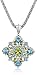 Amazon Collection Sterling Silver and 14k Yellow Gold Blue Topaz and Peridot Pendant Necklace, 18