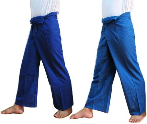Best Seller "THAISMILE" (DOUBLE) 2 x Striped Thai Fisherman Wrap Pants Trousers