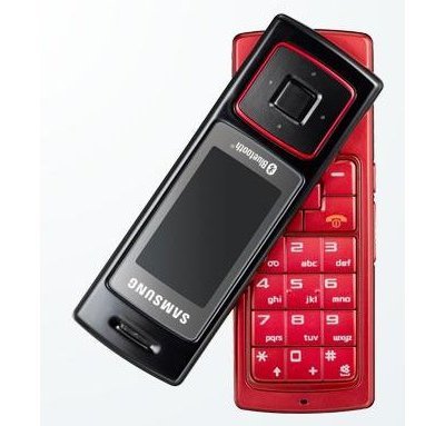 Samsung - T�l�phone portable SGH-F210 - clavier rotatif - lecteur multim�dia / app.photo 2Mpix / Bluetooth st�r�o / slot m�moire microSD - rouge