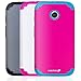Fosmon HYBO-DUOC Slim Fit Dual-Layer Hybrid Case for Motorola Moto E (1st Gen, 2014) (Blue/Pink)