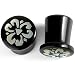 Pair of Black Water Buffalo Horn with Shell Inlay Plugs - BYP9: 10g