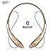 GJT®Wireless Stereo Bluetooth 4.0 Headsets Headphones Flex Neck Strap EarBuds Lightweight Noise Cancelling Earphones for iPhone,Samsung,Android Cellphones Enabled Bluetooth Device(GOLD)