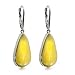 Butterscotch Amber and Sterling Silver Tear-drop Earrings